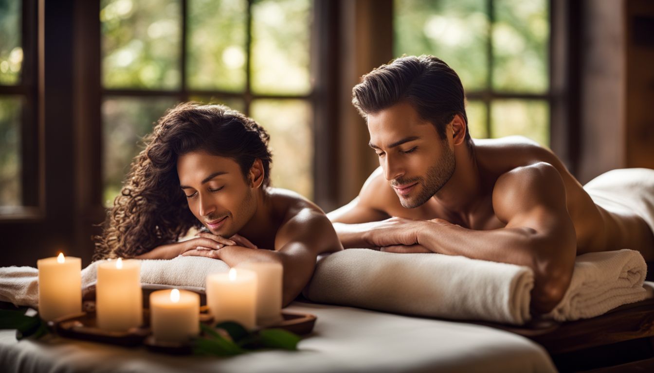 Kobieta i mężczyzna cieszą się relaksującym masażem w spa.