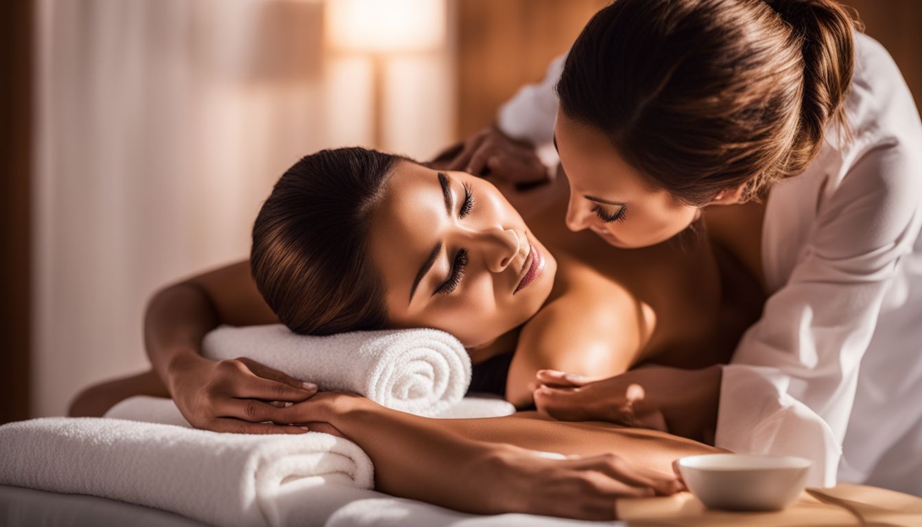 Kobieta otrzymuje relaksujący masaż czekoladą w spa.